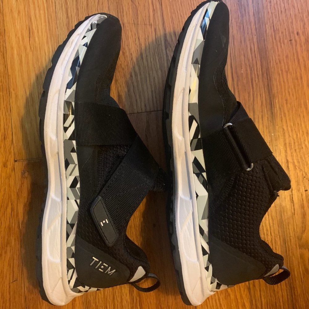 Tiem Slipstream - Black Geometric Cycling Shoes